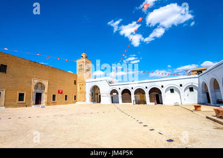 Courtyard and Mosque Sidi Sahbi (Mosque of Barber). Tunisia, North Africa Stock Photo