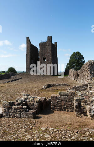 Brough Castle in the Eden Valley in Cumbria, England. The castle was established by the Normans and the origins of the keep date from the early 12th c Stock Photo