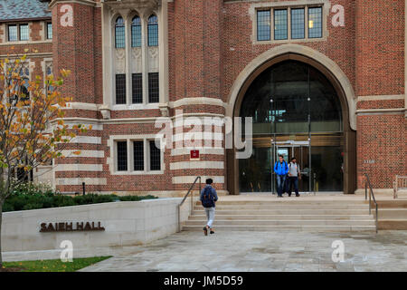 CHICAGO, IL, USA - NOVEMBER 4, 2014: Saieh Hall of Economics at the University of Chicago campus in Chicago, IL, USA in November 2014. Stock Photo