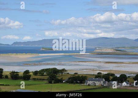 View of the Clew Bay from the top of the Croagh Patrick in the County Mayo, Ireland Stock Photo