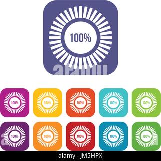 Sign 100 download icons set Stock Vector