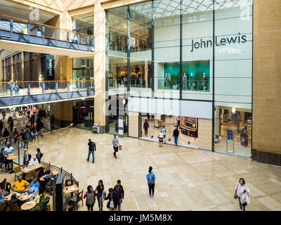 John Lewis Cambridge - entrance to the Cambridge John Lewis department store inside the Grand Arcade Shopping Centre Stock Photo