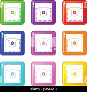 Valve pocket with button set 9 collection Stock Vector Image & Art - Alamy