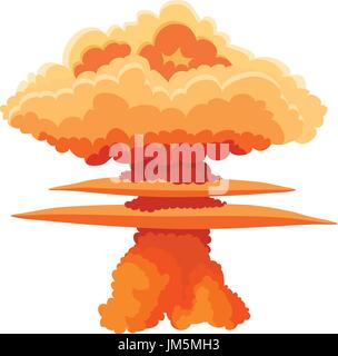 Nuclear explosion icon, cartoon style Stock Vector