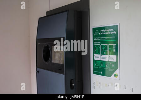 Recycling of plastic and glass bottles, Palanga, Lithuania Stock Photo