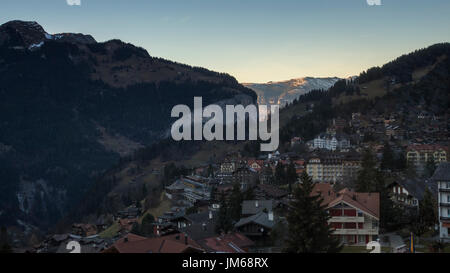 Beautiful famous valley village lauterbrunnen Stock Photo