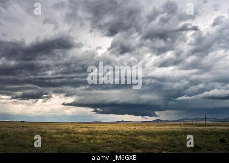 Rotating Wall Cloud on a Supercell Thunderstorm Stock Photo - Alamy