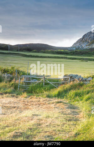 An evening sky of the countryside farmland located in Holyhead, UK. Stock Photo