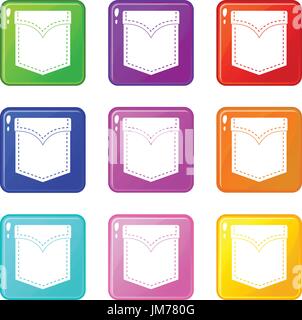 Black valve pocket set color collection Stock Vector Image & Art - Alamy