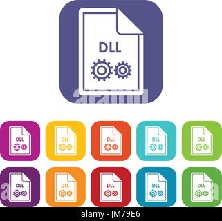 File DLL icons set Stock Vector