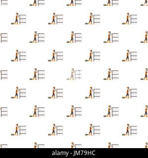 Industrial construction welder worker pattern Stock Vector