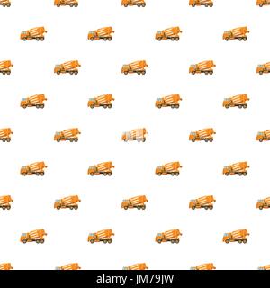 Orange truck concrete mixer pattern Stock Vector