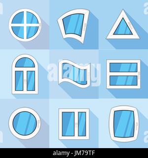 Windows icons set, flat style Stock Vector