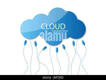 Cloud computing connection concept Stock Vector
