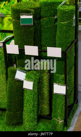 Selection of artificial grass carpet Stock Photo