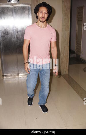 Mumbai,india,20th july 20177,Bollywood actor Tiger Shroff at Special screening of film Munna michel at the view ,andheri west. Photo by prodip Guha Stock Photo