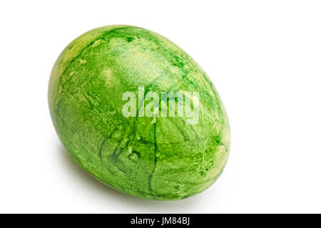 Abstract green color on egg isolated on white. Clipping Path Stock Photo