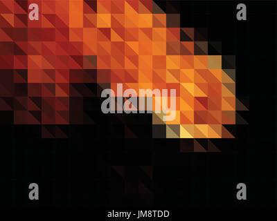 Abstract vector background made of triangles. Fire flash Stock Vector