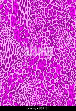 Vector background of purple leopard skin. Seamless pattern. Stock Vector