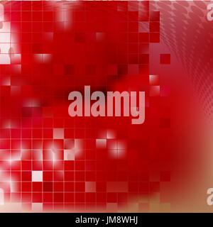 Red technology background with seamless circle perforated plastic Stock Vector