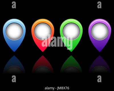 colorful vector stickers on black background. 10eps Stock Vector