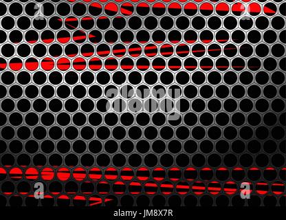 metal vector grid on a black background Stock Vector
