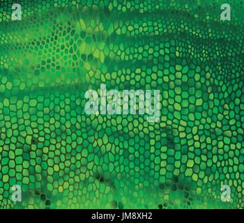 Seamless vector structured snake skin in green colors Stock Vector