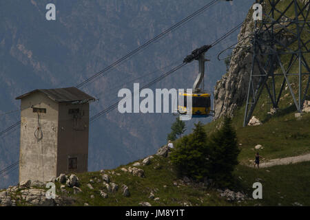 Cable car  up Monte Baldo from Malcesine, Lake Garda, Italy Stock Photo