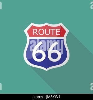 Route 66 Sign. Vector illustration Stock Vector