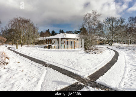 The Sutton Bank visitor centre in wiinter Stock Photo