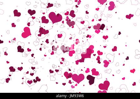 Retro valentine seamless pattern with hearts. seamless pattern of hearts on a white background Stock Vector
