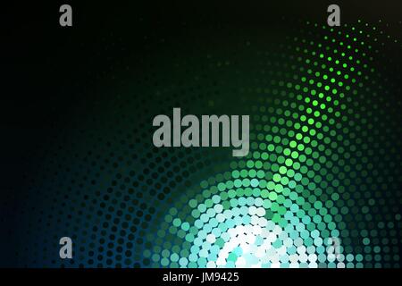 Abstract Swirl of Green Dots on a smooth light tunnel vector EPS10 background Stock Vector
