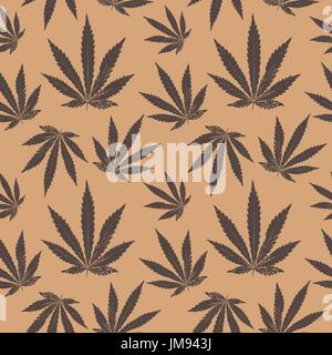 vector seamless pattern of cannabis leaf. seamless pattern from the leaves of cannabis Stock Vector