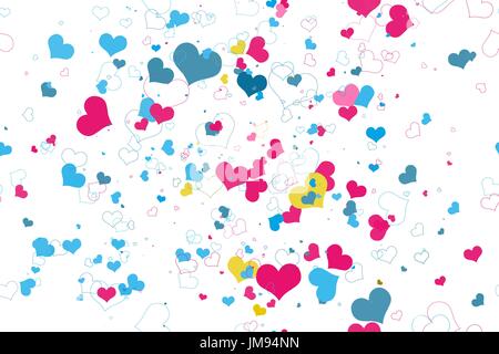 Retro valentine seamless pattern with hearts. seamless pattern of hearts on a white background Stock Vector