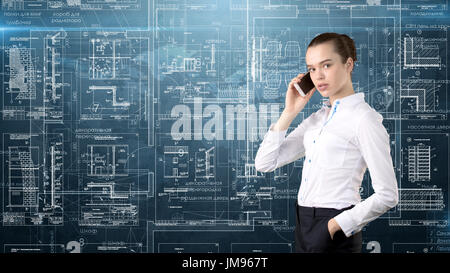 Beauty business woman or architect Stock Photo