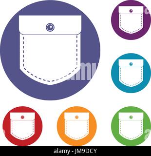 Black jeans pocket icons set vector color Stock Vector Image & Art - Alamy