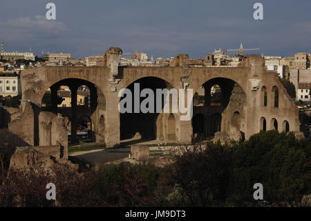 Italy. Rome. Basilica of Maxentus and Constantine, 308-312. Ruins. Roman Forum. Stock Photo