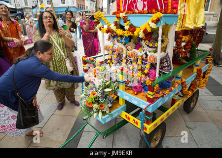 Hare Krishna festival of the Chariot, Leicester City, UK Stock Photo