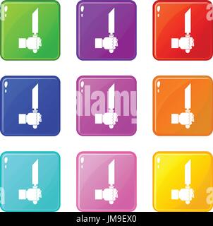 Pincer or plier in man hand set 9 Stock Vector