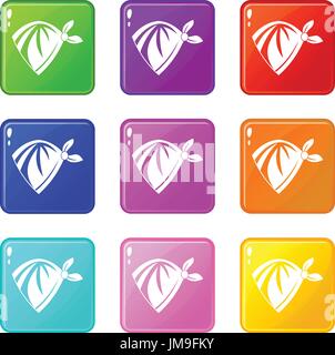 Cowboy neckerchief set 9 Stock Vector