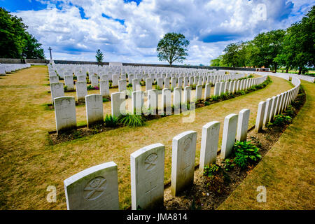 Sanctuary Wood Cemetery is a Commonwealth War Graves Commission cemetery for the dead of the First World War near Ypres, in Belgium Stock Photo