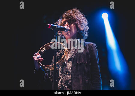 Grugliasco, Italy. 25th July, 2017. The American singer and songwriter LP performing live on stage at the Gruvillage Festival 2017 in Grugliasco, near Torino. Credit: Alessandro Bosio/Pacific Press/Alamy Live News Stock Photo