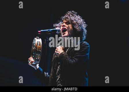 Grugliasco, Italy. 25th July, 2017. The American singer and songwriter LP performing live on stage at the Gruvillage Festival 2017 in Grugliasco, near Torino. Credit: Alessandro Bosio/Pacific Press/Alamy Live News Stock Photo