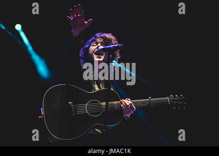 Grugliasco, Italy. 25th July, 2017. The American singer and songwriter LP performing live on stage at the Gruvillage Festival 2017 in Grugliasco, near Torino. Credit: Alessandro Bosio/Pacific Press/Alamy Live News Stock Photo