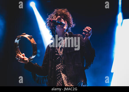 Grugliasco, Italy. 25th July, 2017. The American singer and songwriter LP performing live on stage at the Gruvillage Festival 2017 in Grugliasco, near Torino. Credit: Alessandro Bosio/Pacific Press/Alamy Live News Stock Photo