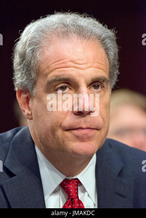 Washington DC, USA. 26th July, 2017. Michael Horowitz, Inspector General, United States Department Of Justice, appears to testify before the US Senate Committee on the Judiciary oversight hearing to examine the Foreign Agents Registration Act (FARA) and attempts to influence US elections, focusing on lessons learned from current and prior administrations on Capitol Hill in Washington, DC on Wednesday, July 26, 2017. Credit: MediaPunch Inc/Alamy Live News Stock Photo