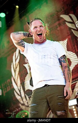 Toronto, Ontario, Canada. 25th July, 2017. American heavy metal band 'Stone Sour' opened a show for 'Korn' at Budweiser Stage in Toronto. Band members: COREY TAYLOR, JOSH RAND, ROY MAYORGA, JOHNY CHOW, CHRISTIAN MARTUCCI Credit: Igor Vidyashev/ZUMA Wire/Alamy Live News Stock Photo