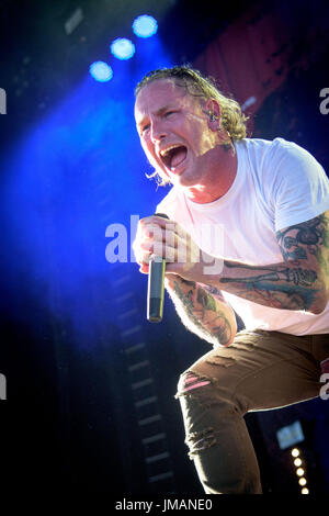 Toronto, Ontario, Canada. 25th July, 2017. American heavy metal band 'Stone Sour' opened a show for 'Korn' at Budweiser Stage in Toronto. Band members: COREY TAYLOR, JOSH RAND, ROY MAYORGA, JOHNY CHOW, CHRISTIAN MARTUCCI Credit: Igor Vidyashev/ZUMA Wire/Alamy Live News Stock Photo