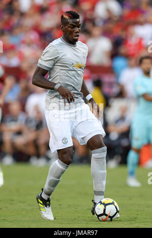 Landover, Maryland, USA. 26th July, 2017. Manchester United's PAUL POGBA (6) the ball during the first half of the game held at FEDEXFIELD in Landover, Maryland. Credit: Amy Sanderson/ZUMA Wire/Alamy Live News Stock Photo