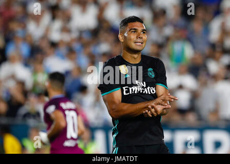 Los Angeles, California, USA. 26th July, 2017. Carlos Enrique Casemiro (14) Real Madrid's player. INTERNATIONAL CHAMPIONS CUP between Manchester City vs Real Madrid match friendly at the Los Angeles Memorial Coliseum (Los Angeles), California, USA, July 27, 2017 . Credit: Gtres Información más Comuniación on line,S.L./Alamy Live News Stock Photo